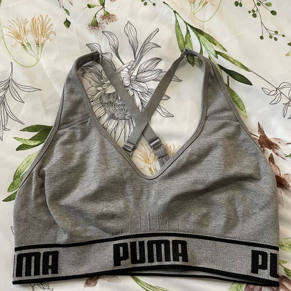 Grey sports bra